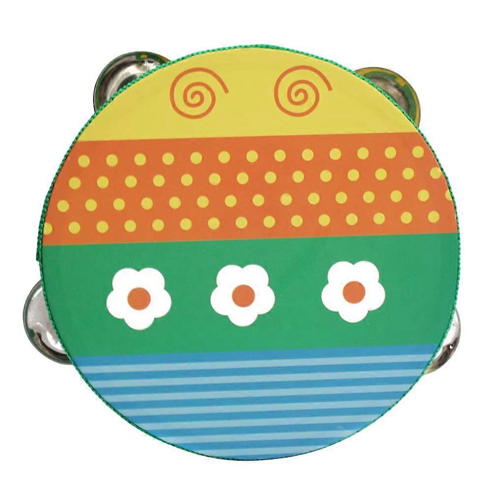 Hand Drum Wooden Tambourine for Playing Use 2Pcs in Assorted Color