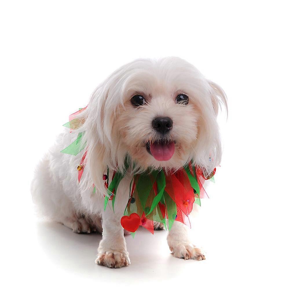 Dog Decorative Collar for Christmas 4Pcs Assorted Color Polyester Collars