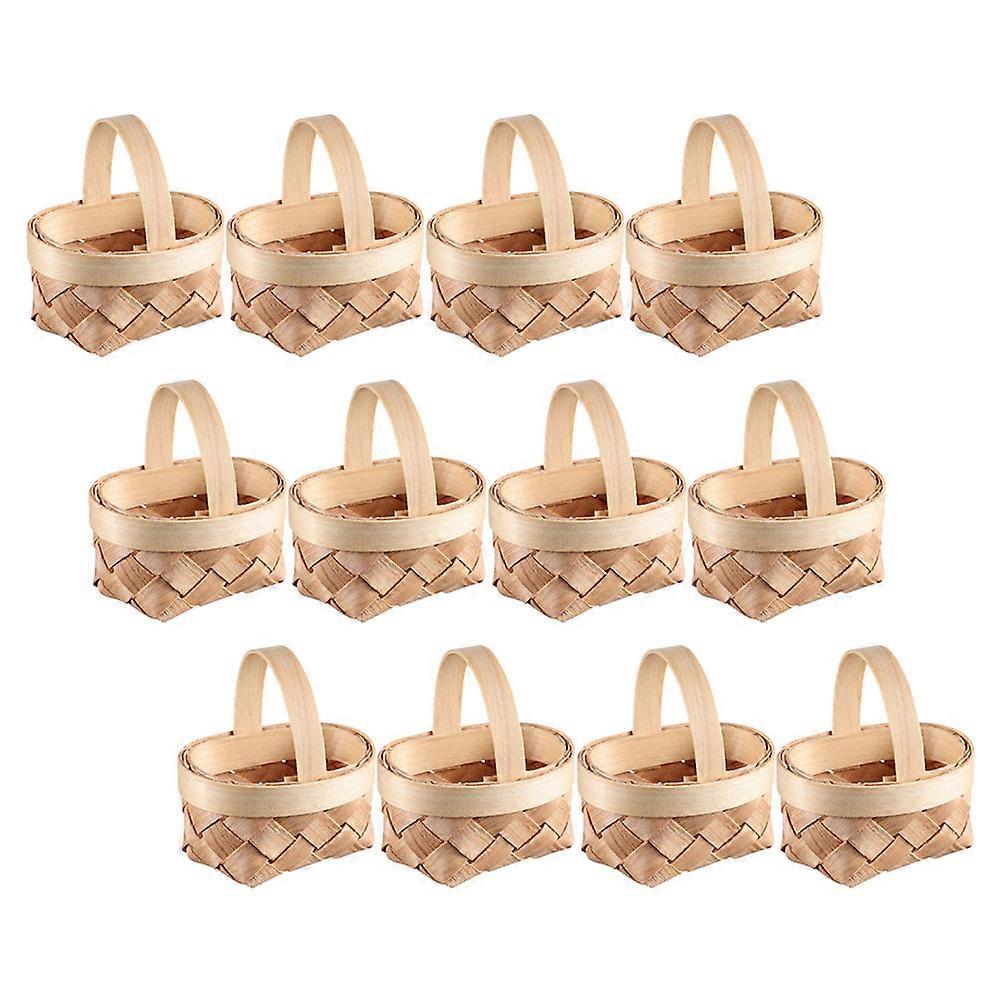 Mini Woven Baskets Wood Handled Basket for Rustic Wedding 20Pcs Bulk