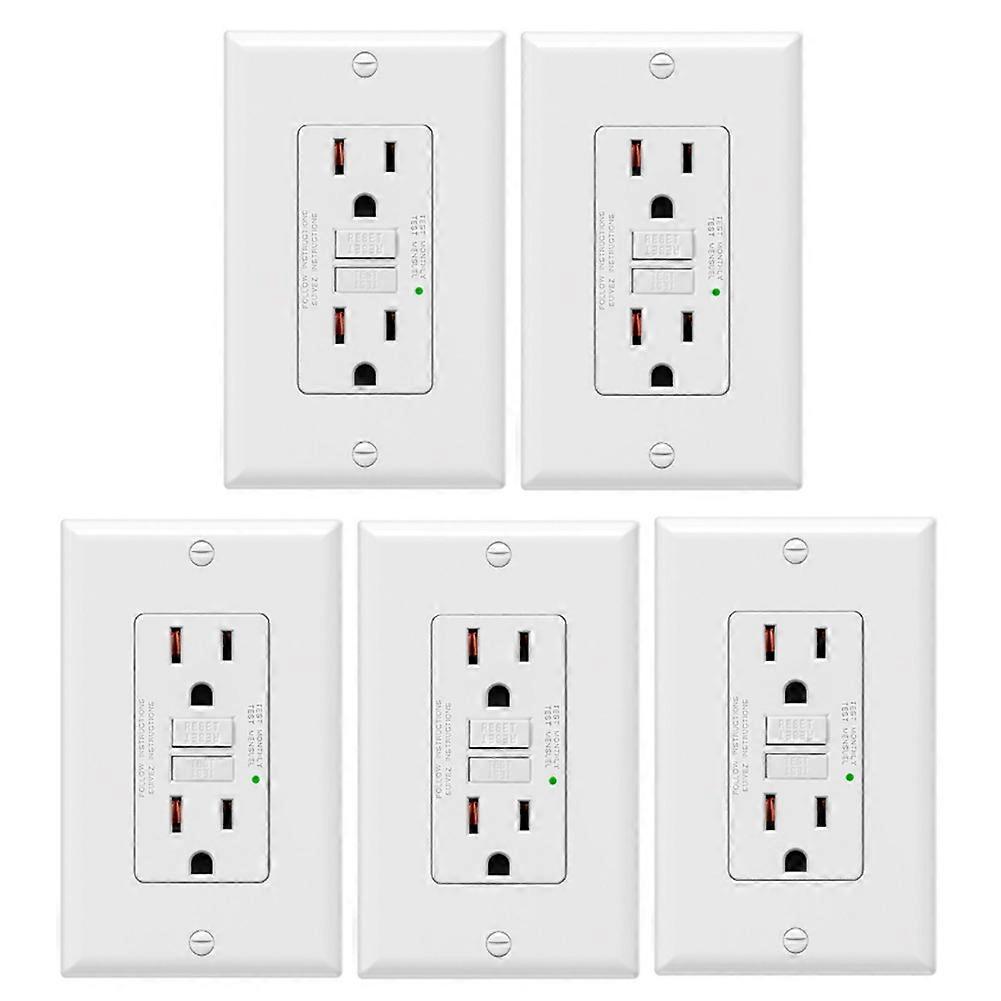 5Pack GFCI Outlets 15 Amp,Non-Tamper Resistan