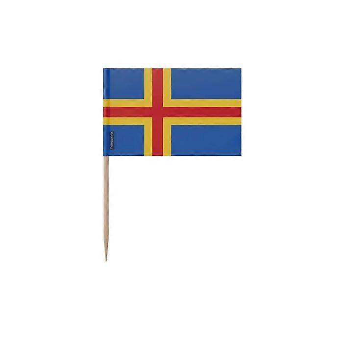 Toothpicks Åland Flag - 12 cm - 100 pieces - Adhesive plastic - Bamboo stick - Pixelforma