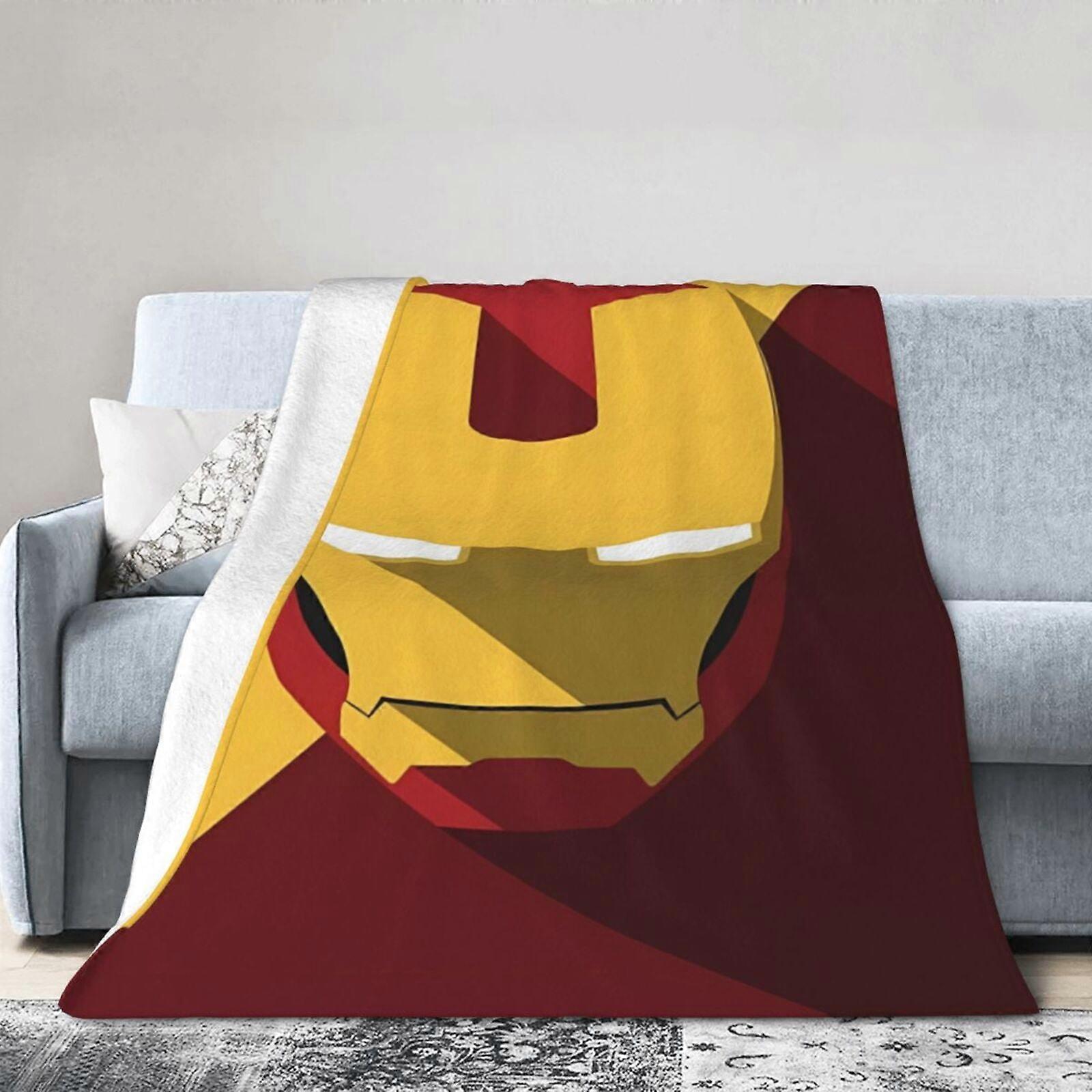 아이언맨 담요 던지기 침구실 장식 플란넬 담요 침대 소파용 80"X60"