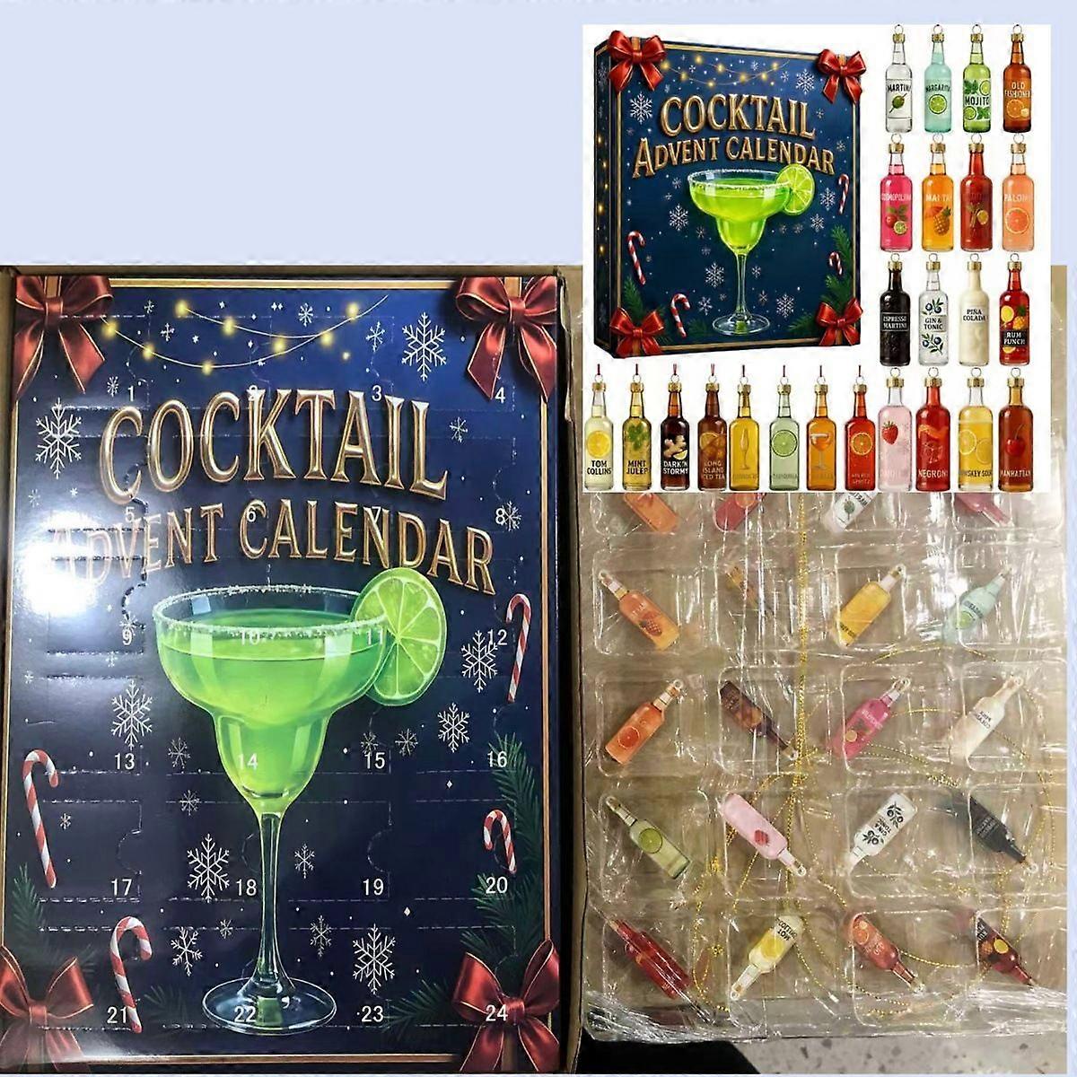 Ημερολόγιο Χριστουγέννων 2025 - Ημερολόγιο αντίστροφης μέτρησης 24 ημερών, κουτί τυφλού κοκτέιλ, ακρυλικά στολίδια, διακόσμηση χριστουγεννιάτικου δέντρου για παιδιά
