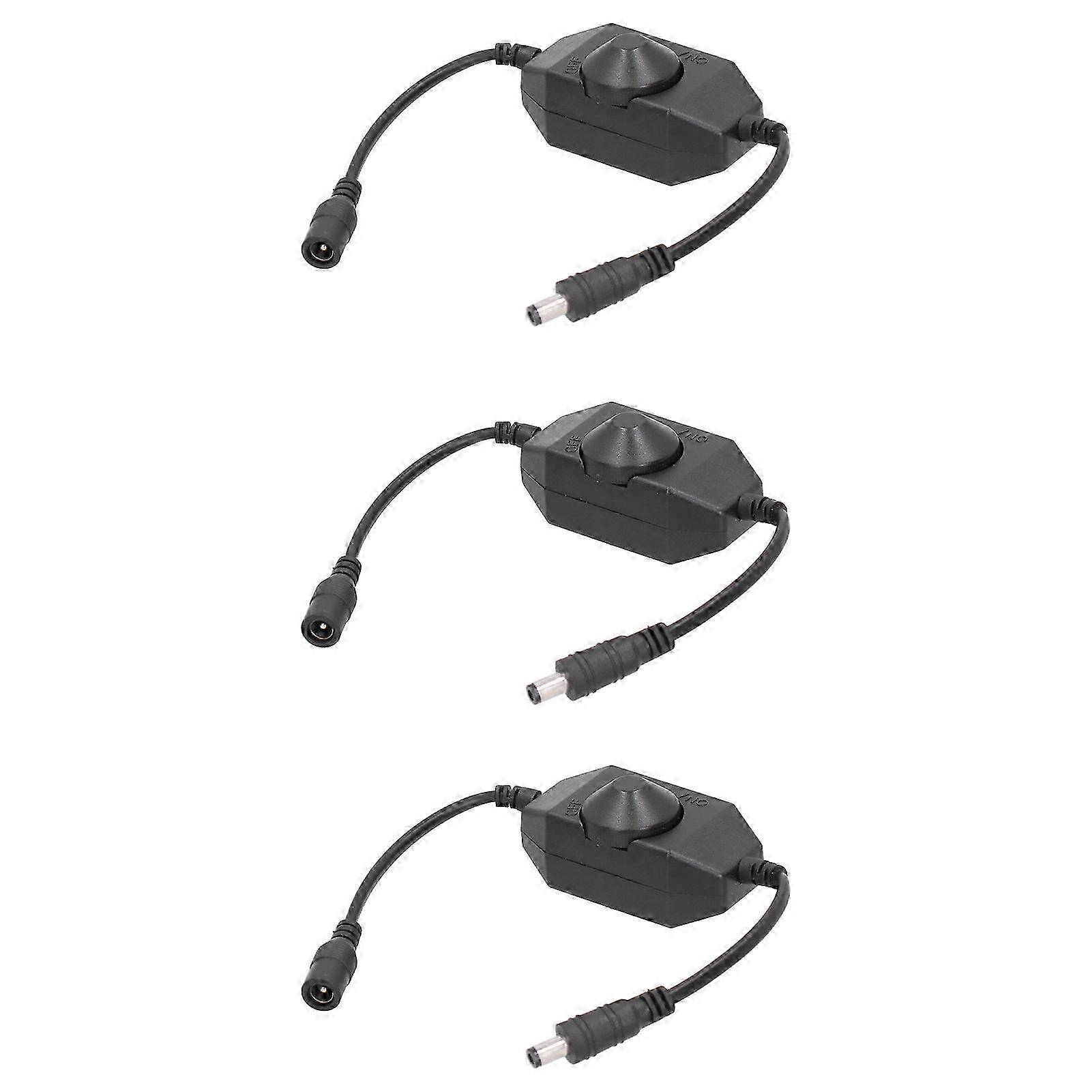 2025 3pcs Led Strip Dimmer Switch Adapter Brightness Adjustable Controller Manual Knob Dc 12v-24v