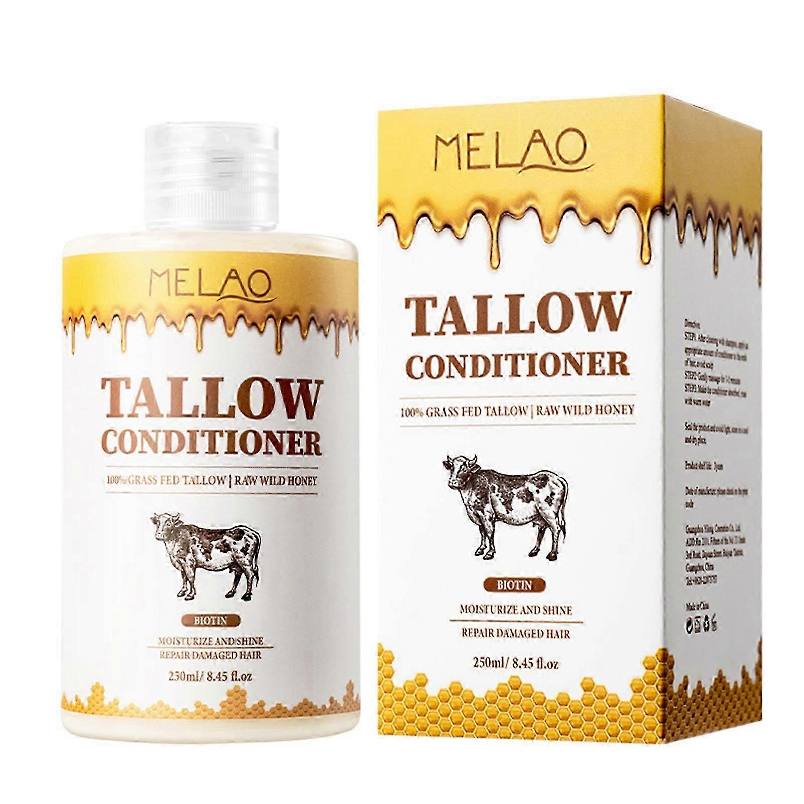 Grass-Fed Beef Tallow Conditioner, Deep Moisturizing Hair Care Conditioner for Frizz Control, Shine & Scalp Nourishment