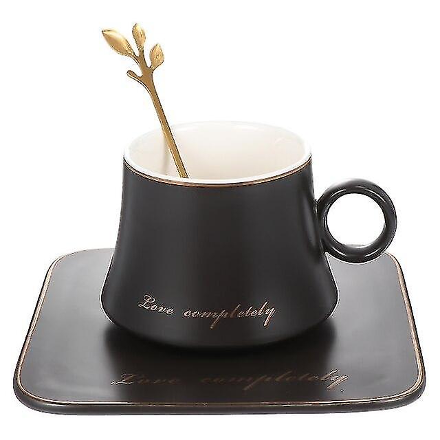 コーヒーティーセット1セットセラミックティーマグカップコーヒーカップヨーロピアンスタイルコーヒーブラックマグ