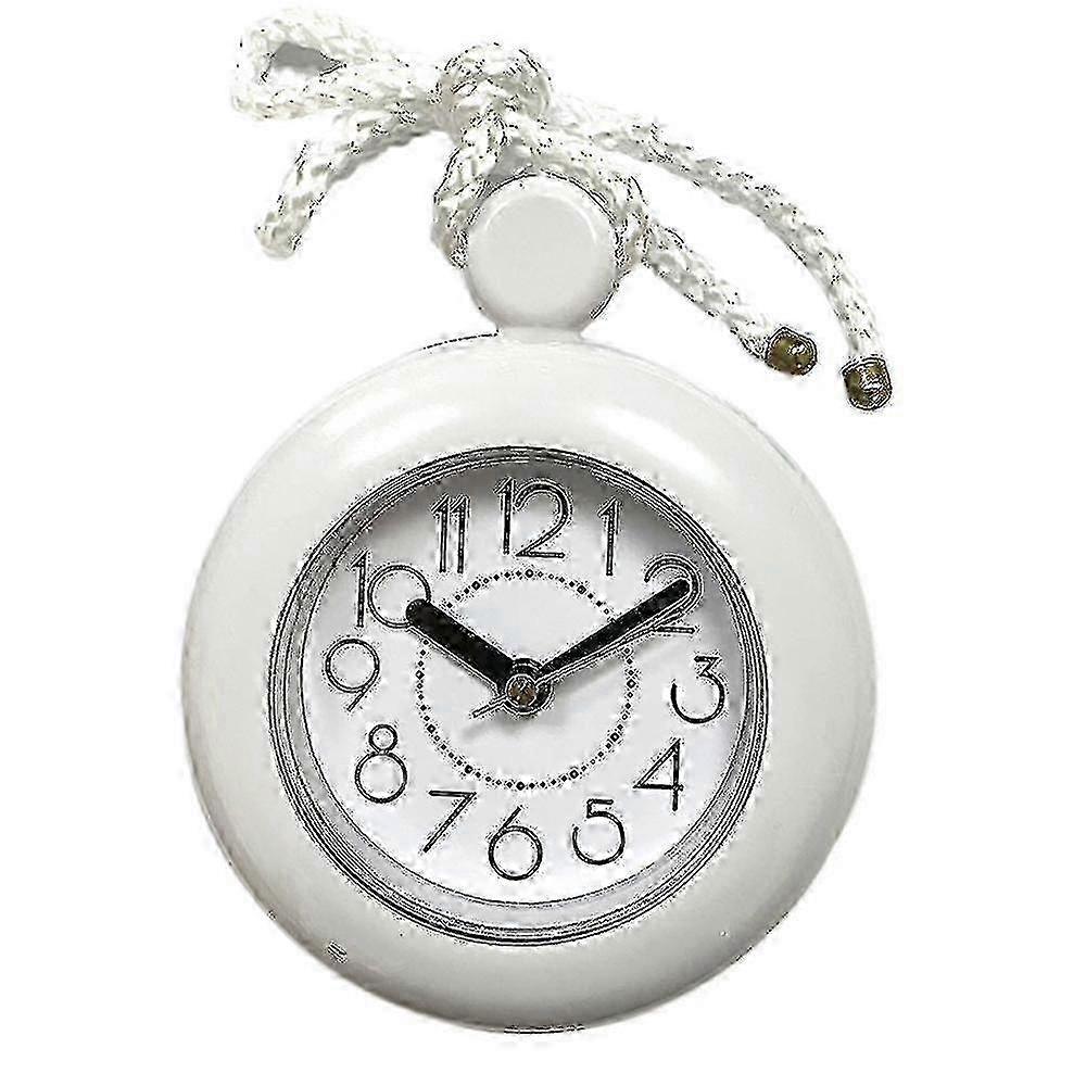 Wall Mount Waterproof Clock for Bathroom with Towel Hook