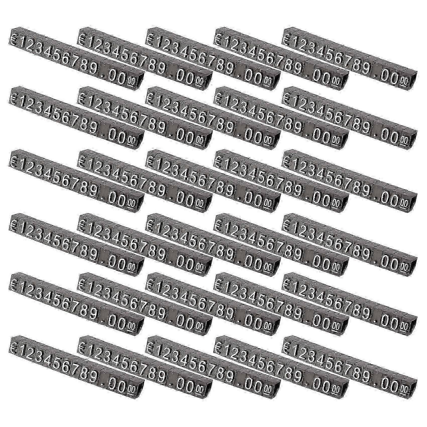 30sets Plastic Cubes Price Display Tags Adjustable Number Stand Frame Label Shop