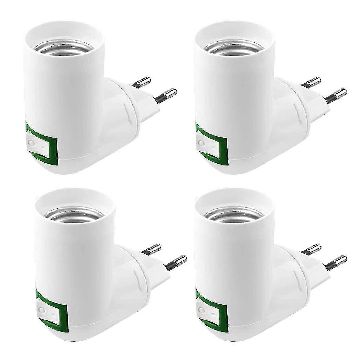4 Pieces E27 With Switch Construction Socket Ac 220v Electrical Socket For Kitchen Wall Lamp Adapter Led Light Bulb Holder (white) Edition 1110