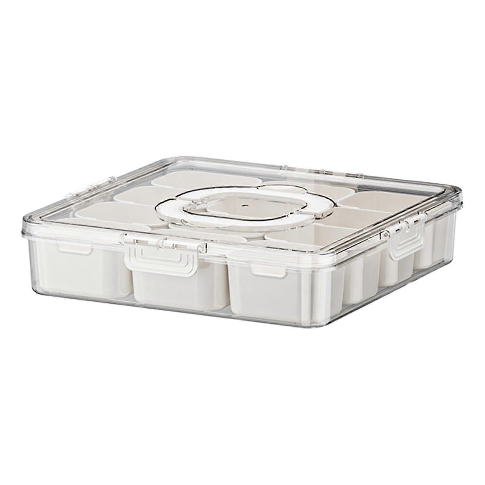 Snack Box Container With Lid And Handle Portable Travel Snack Storage Box For Candy Nuts Vegetables Salad Veggie Fruit