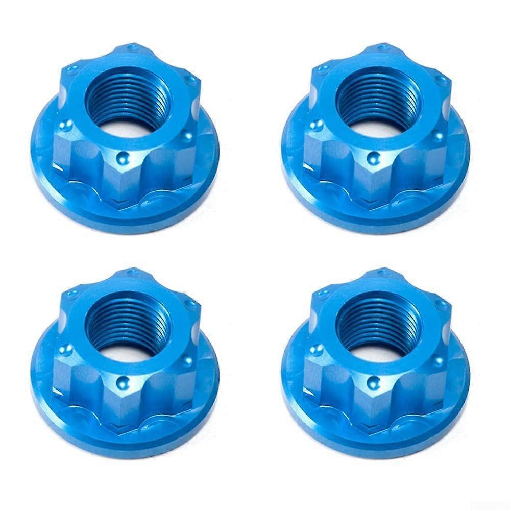 M10 Track Wheel Nuts, Set Of 4, Lightweight Aluminum For Rear Hubs, Compatible With Various Bike Models, Blue