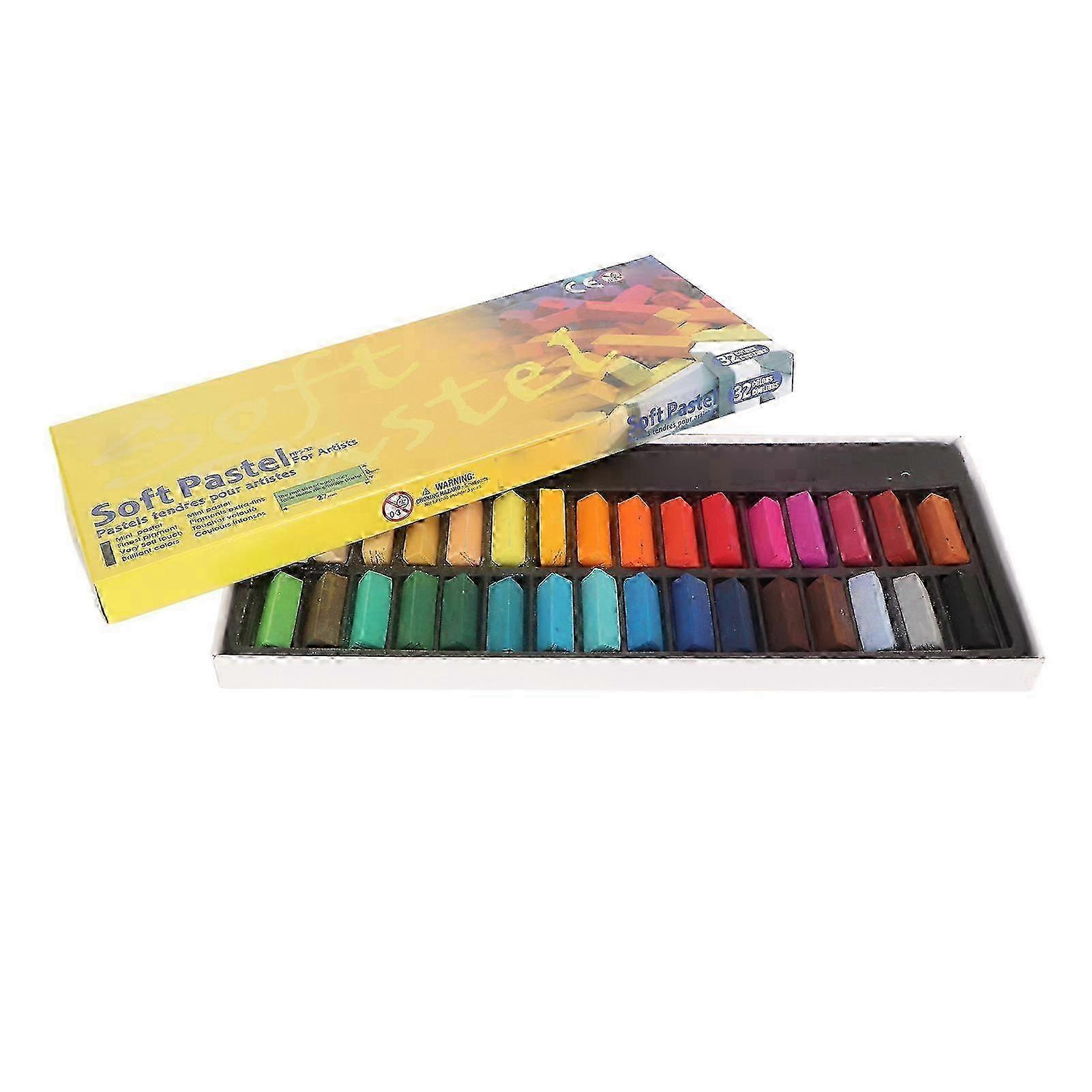 32 Colors Soft Pastels for Artists Soft Chalk Pastels Stick for Crafts Projects Drawing Blending Layering Shading