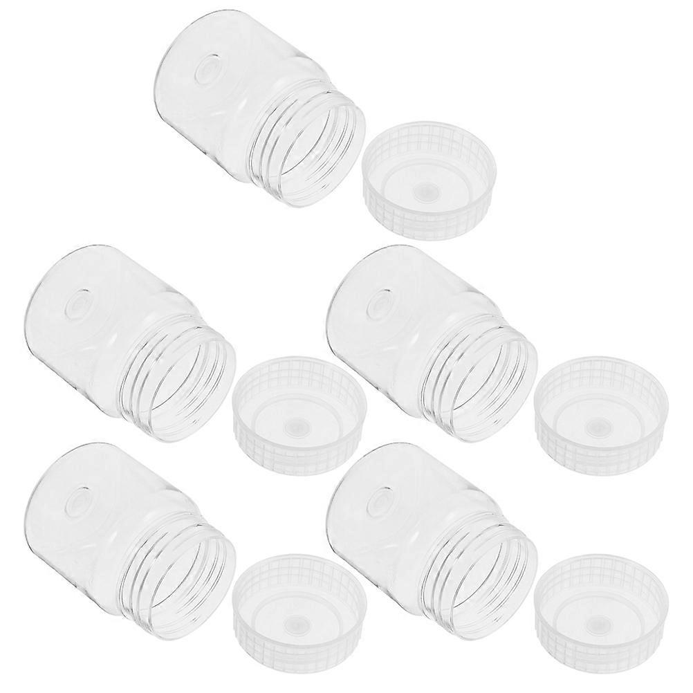 Plastic Wide Mouth Bottle Lab Bottle for Storage 5Pcs Transparent Durable Bottles