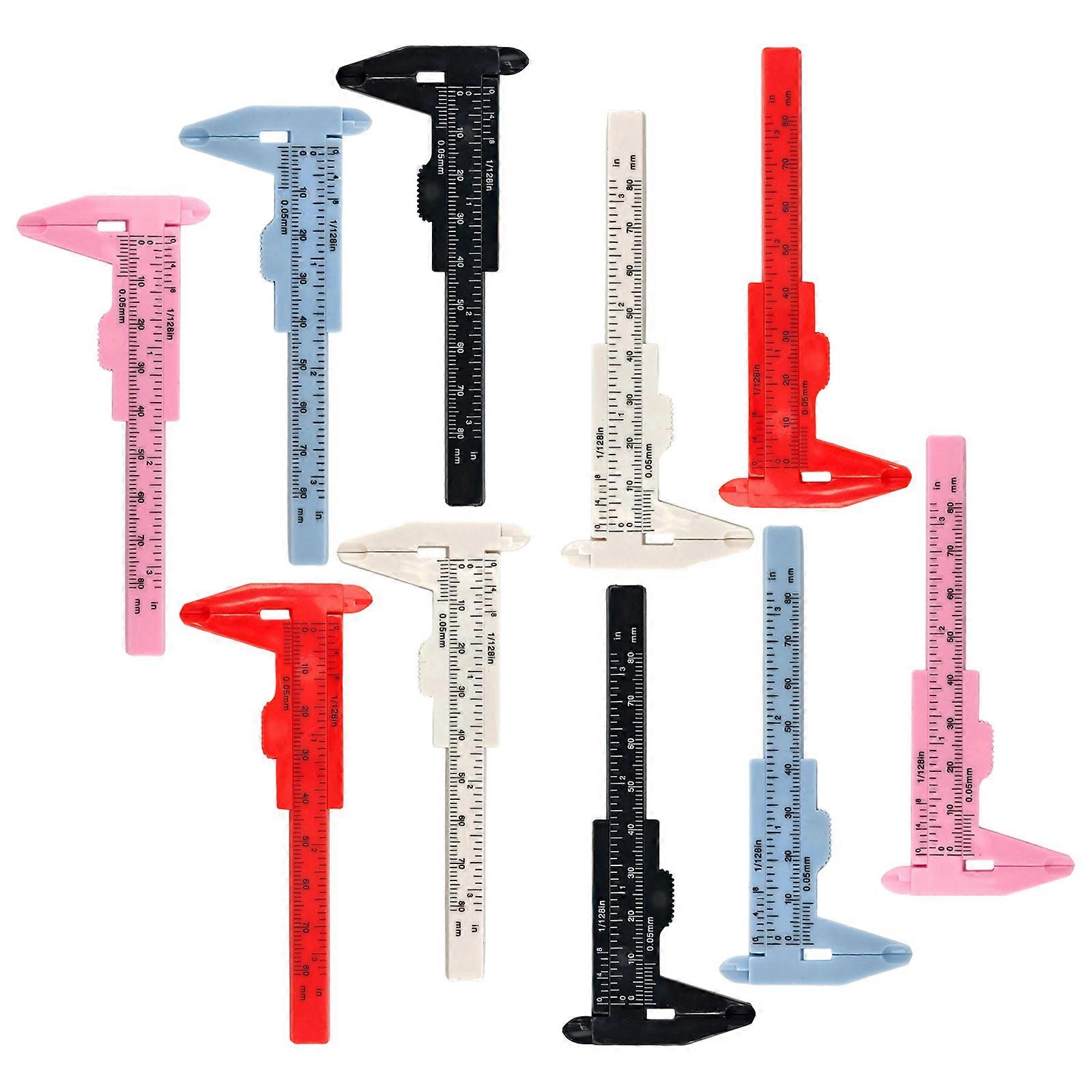 10Pcs Portable Brow Mapping Ruler For Permanent Makeup Artists Compact Plastic Device For Face Symmetry Measurement Multicolor