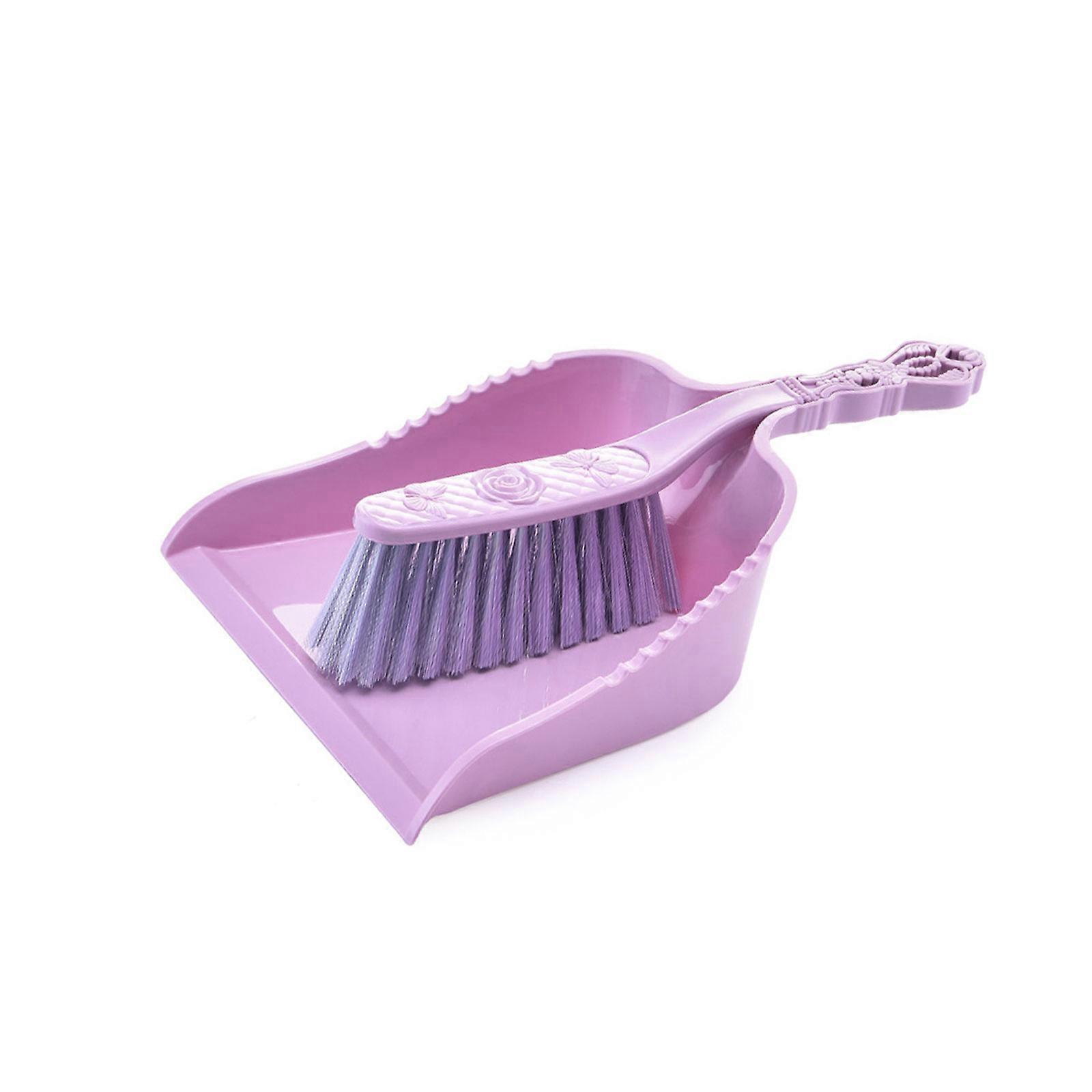 Household Cleaning Tool Small Sweeper And Dustpan Set For Tables Bed Quick Cleanup Desktop Use Cleaning Essential  Purple