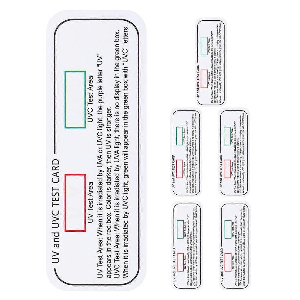 6Pcs UV Sensor Cards Rectangular Design UV Intensity Reading Cards For Home Use Clear Display Function