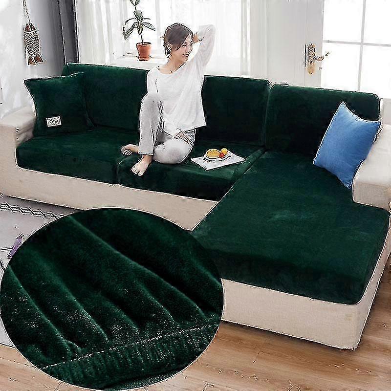 Wohnzimmer Elastischer Sofasitzbezug Samt Elastischer Kissenbezug Luxus Ecksofa L-förmiges Sofa