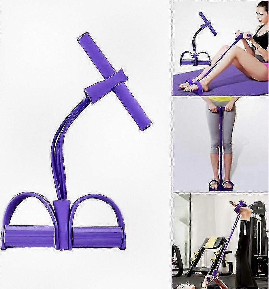 Ultra Light 4-Loop Exercise Band Stretch Strap for Core Training, Strength Workouts, Flexibility, and Home Fitness