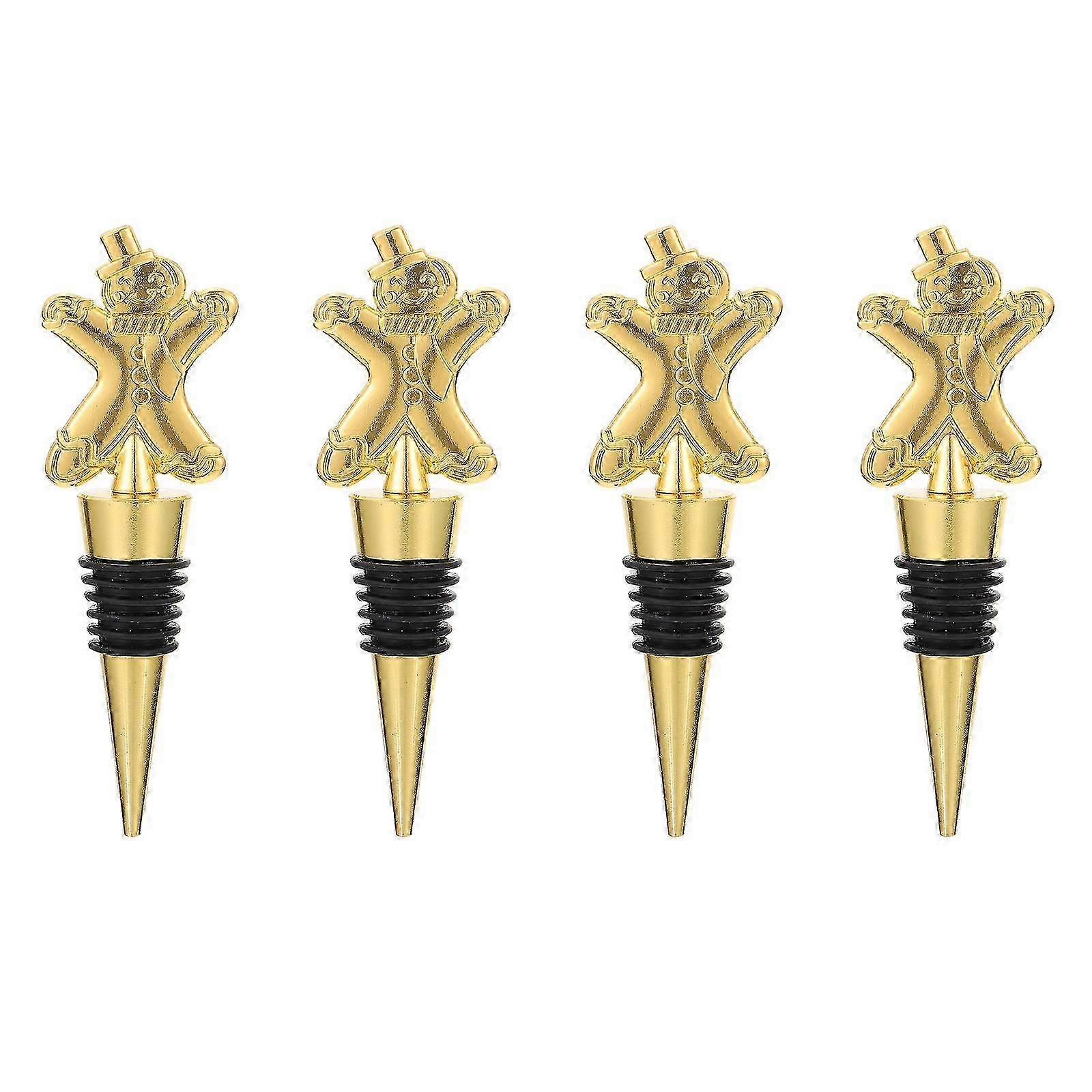 4 Pcs Practical Zinc Alloy Dust-proof Stoppers for Beverage Bottles Wine Bottles Edition 1121
