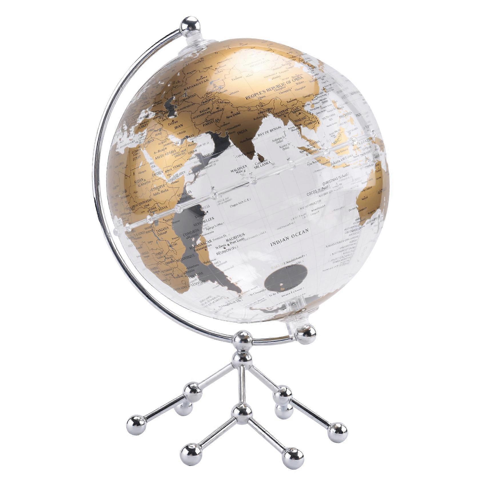 8Inch World Globe,Illuminated World Globe with Metal Stand,Educational Interactive Globe, LED Globe Lamp