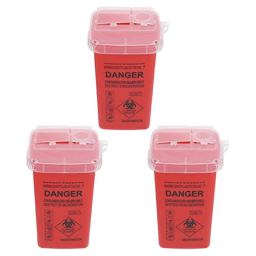Travel Sharps Bin Sharps Box For Needles General Users Rectangular Shape 3Pack