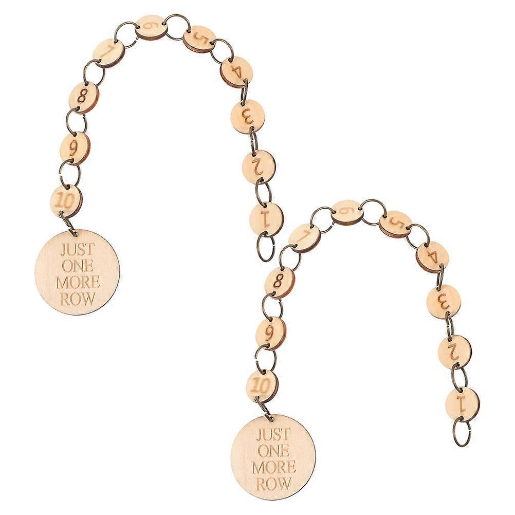 Knitting Row Counter Chain Crochet Charms for Crocheting Projects Experienced Crafters Beige Square Row Counting 2Pcs