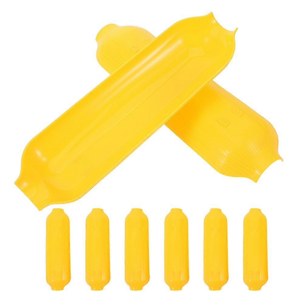 Corn Bbq Tool Corn Tray Serving Plate for Parties 8Pcs Yellow