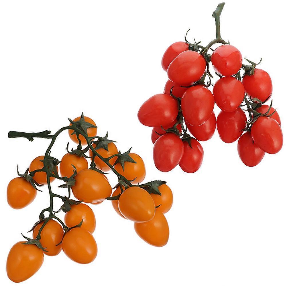Artificial Fruit Decor for Decoration 2Pcs Cherry Tomato Fake Fruit Set