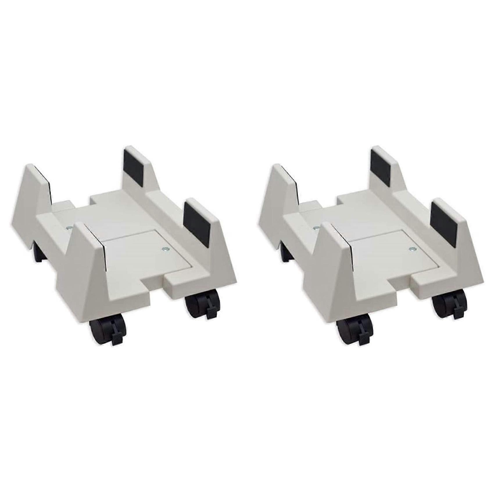 2X CPU Stand Mobile Desktop Tower Computer Floor Stand Rolling Caster Wheels Adjustable Width Universal