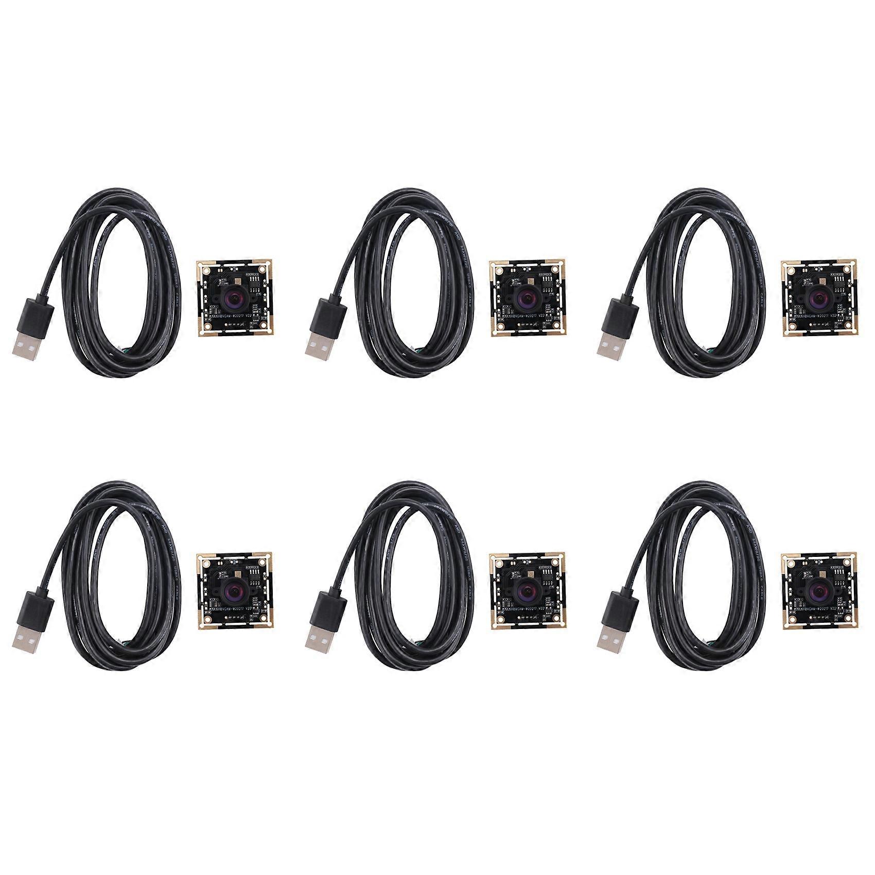 6X OV9732 1MP Camera Module 100 Degree MJPG/YUY2 Adjustable Manual Focus 1280X720 PCB Board with 2M Cable for WinXP/7/8