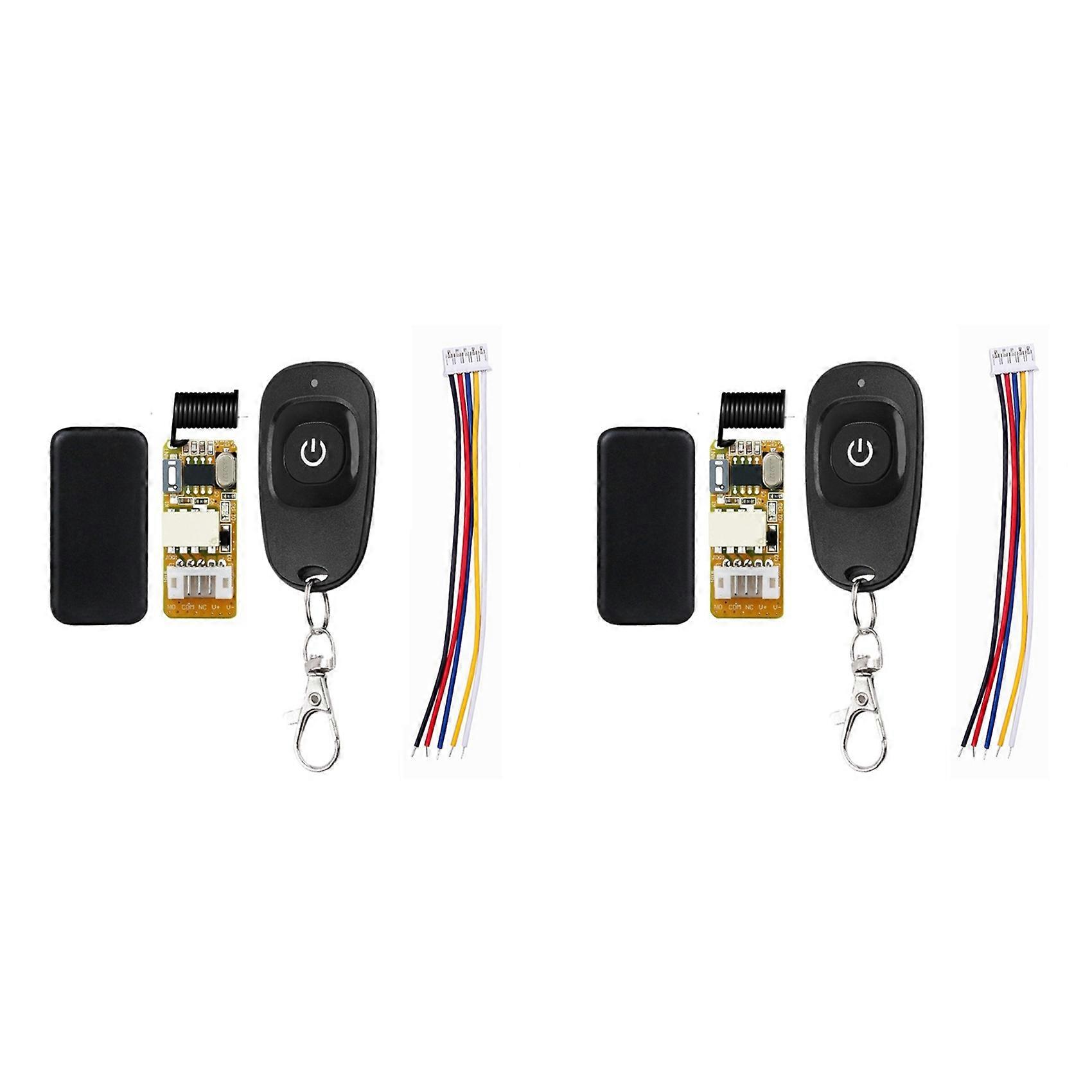 2X DC3.5-12V Relay Remote Control Switch 433Mhz Small Contact NO COM NC Learning Button Wireless Remote Control Switch