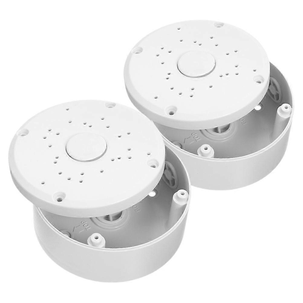 White Half Ball Bracket Outdoor Electrical Box for Secure Wiring 2Pcs