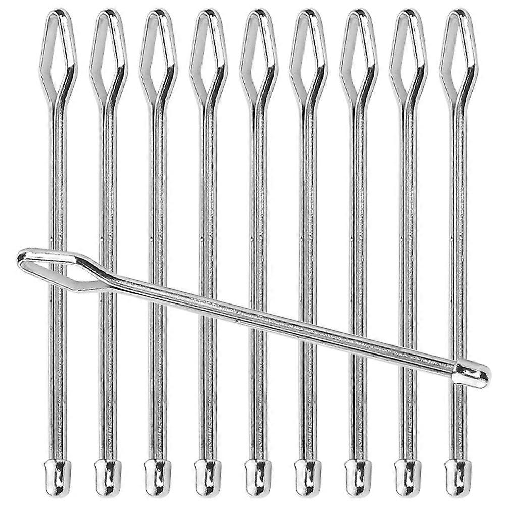 Elastic Rope Threader for Pants with Sturdy Grip Handle Compact and Lightweight 10pcs Silver Iron