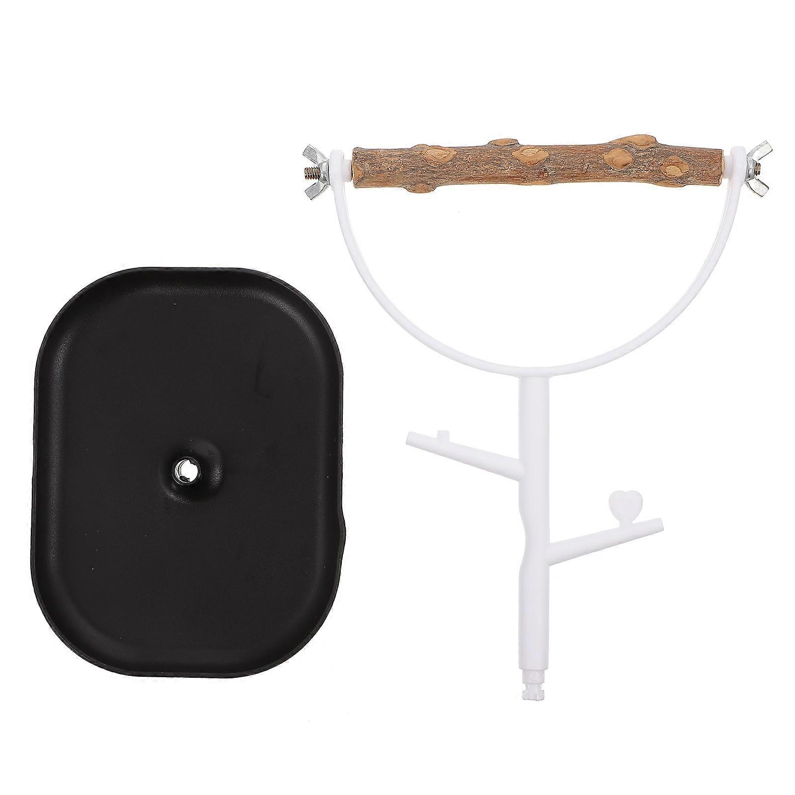 Bird Grinding Perch for Parrot Training Stand 2Pcs White Wood Plastic