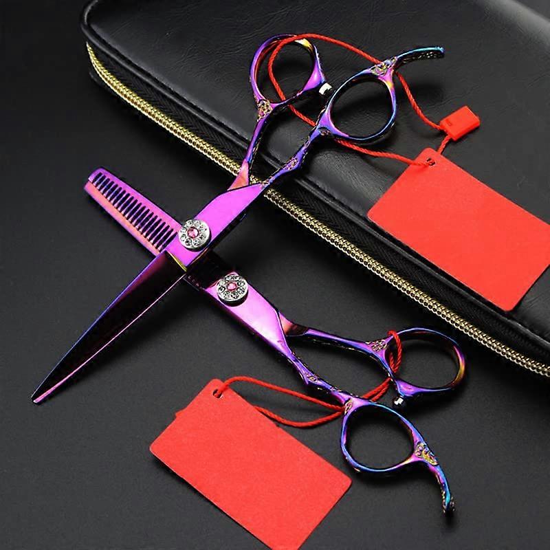 Professional 6 Inch Left Handed Hair Cutting Scissors Set with Ergonomic Grip and Sharp Blades