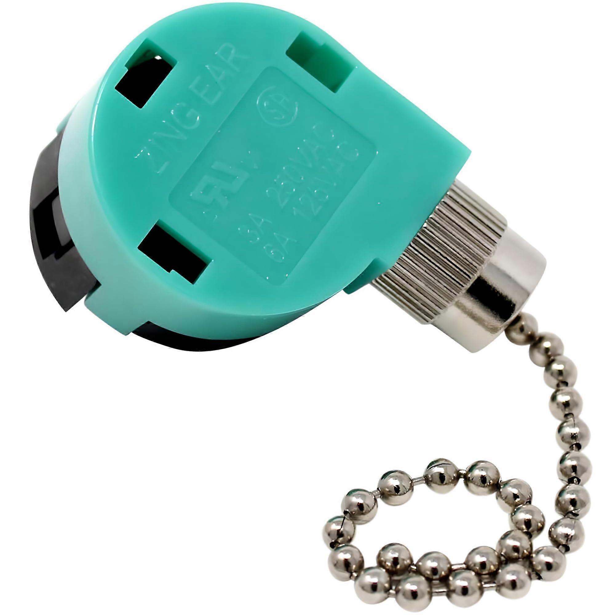 ZE268S6 Ceiling Fan Pull Chain Switch, Universal 3 Speed Replacement, Nickel Finish