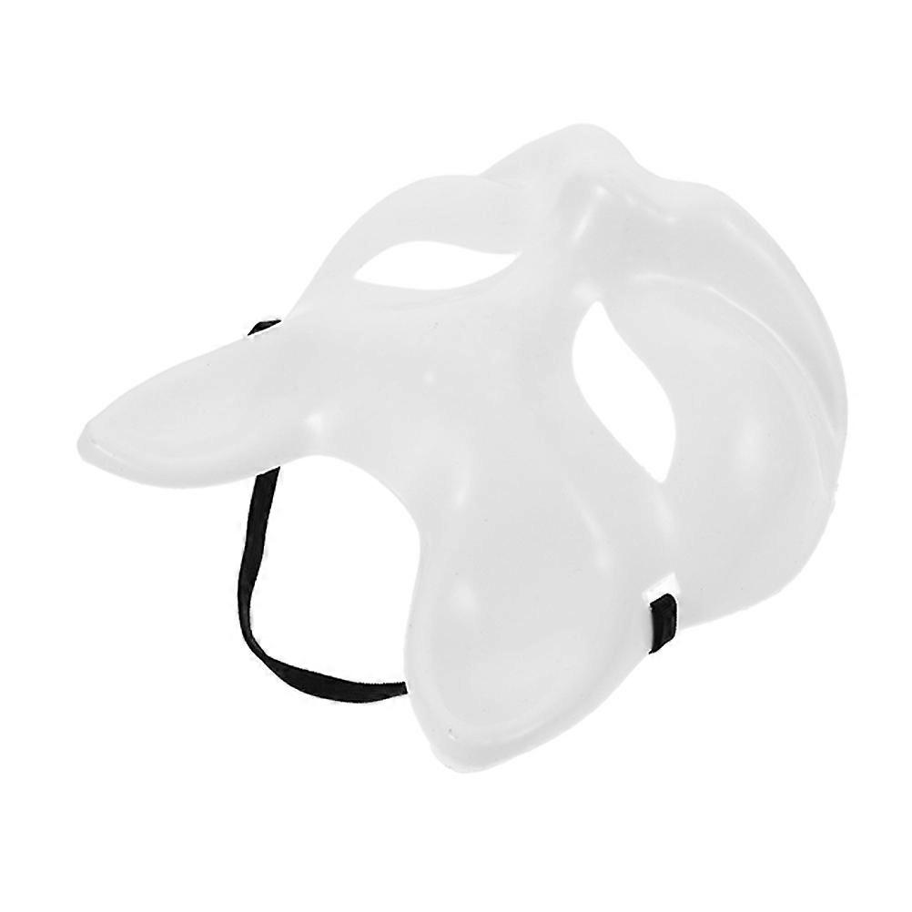 DIY White Fox Mask Plastic Mask for Decoration for Masquerade