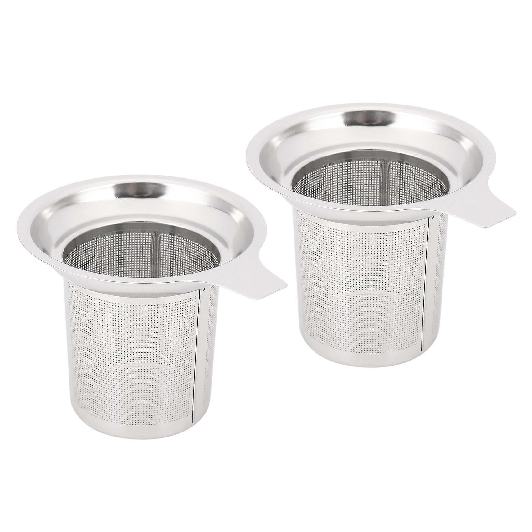 2X 304 Stainless Steel Fine Mesh Filter Tea Infuser Fine Reusable Strainer