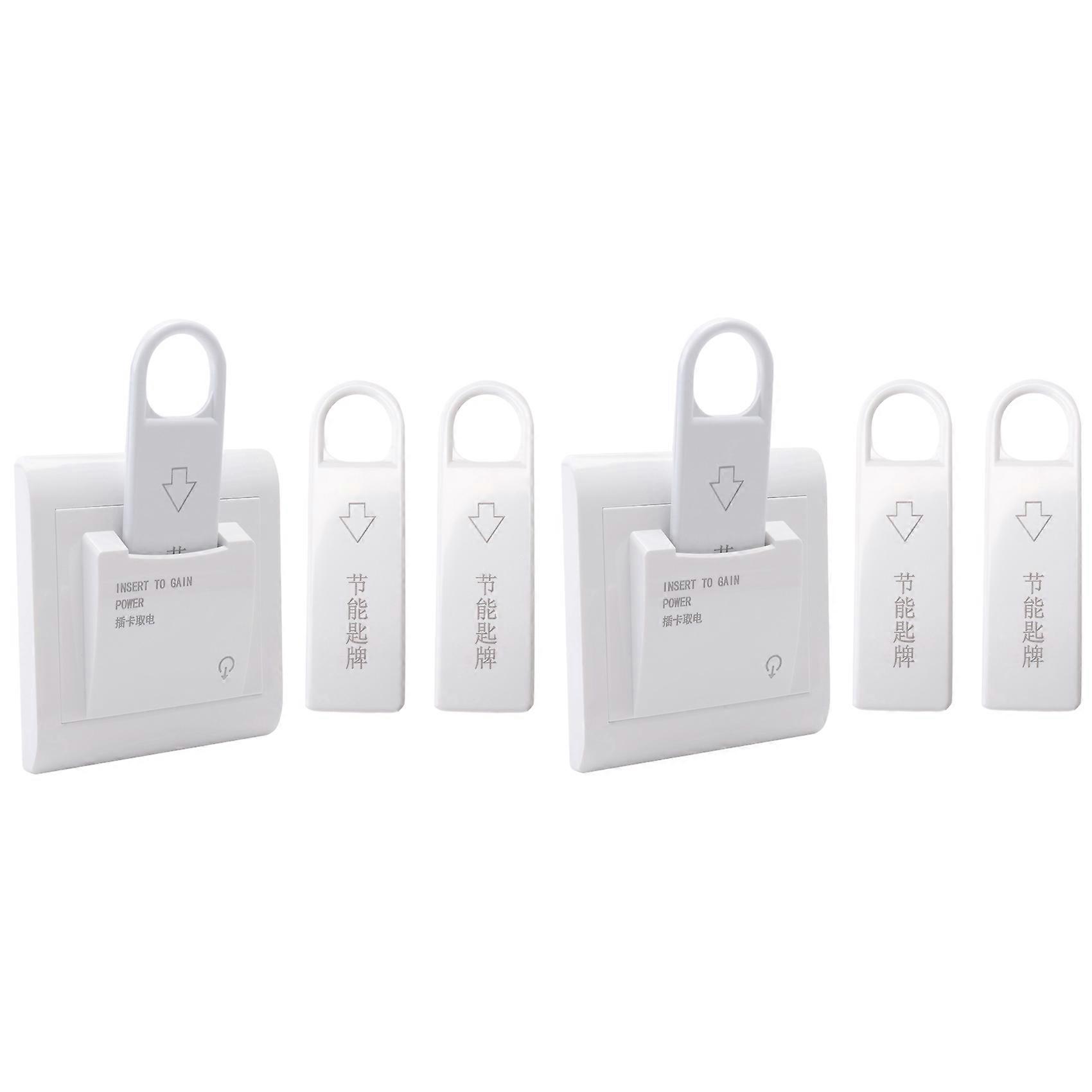 2x High Grade Hotel Magnetic Card Switch Energy Saving Switch Insert Key for Power with 6 Card