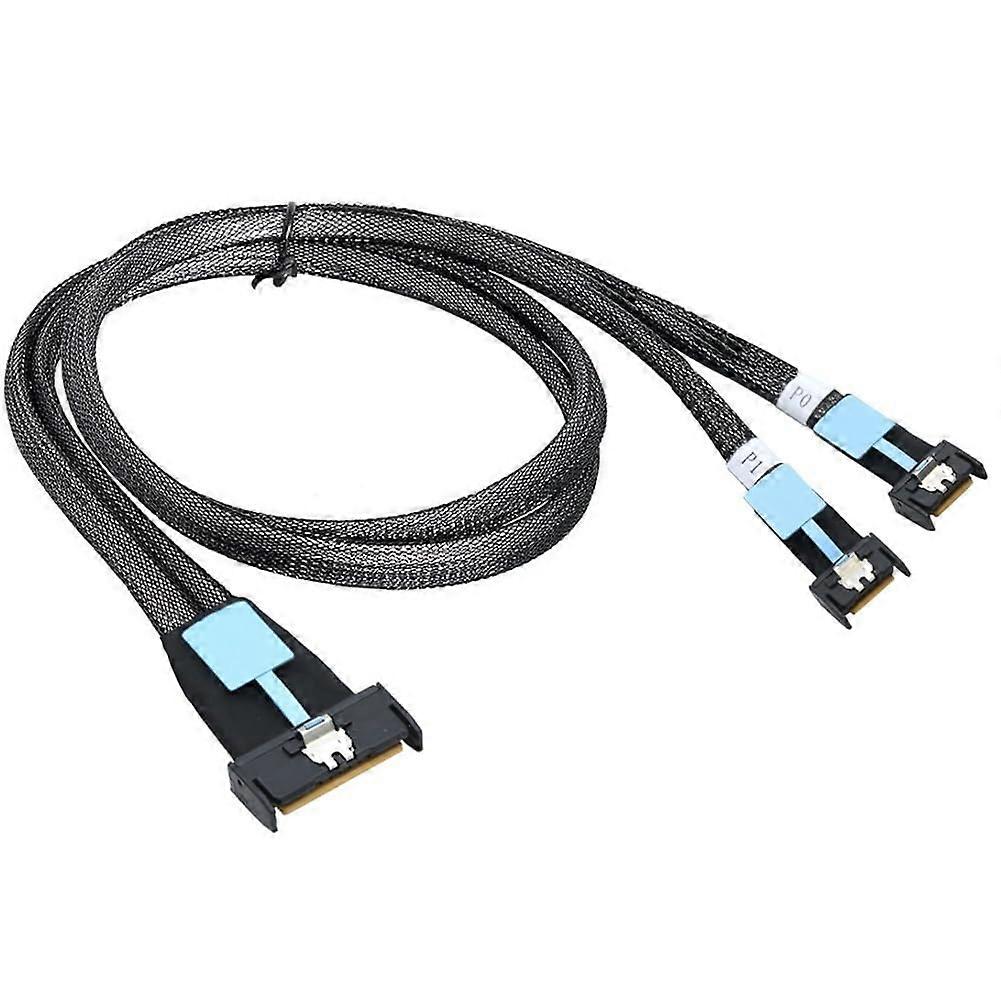 Gen5 MClo X8 Adapter Cable Gen5 MCIO X8 To Dual MCIO X4 Server Cable For PC PCIe Oculink 3.0 U.2 Cable 0.5M