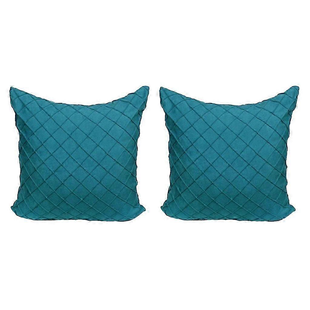 2Pcs Soild Suede Throw Pillow Covers Square Shape