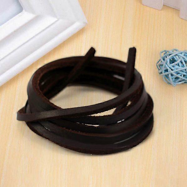 Long 120 cm leather laces coffee one-size