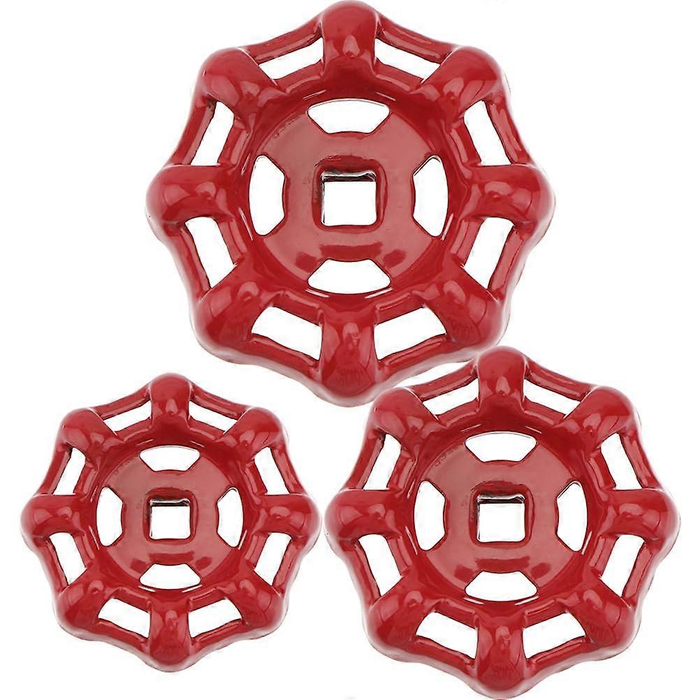 Outdoor Faucet Handle Replacement Set with Metal Water Shutoff Valve, Ergonomic Grip, Red Finish
