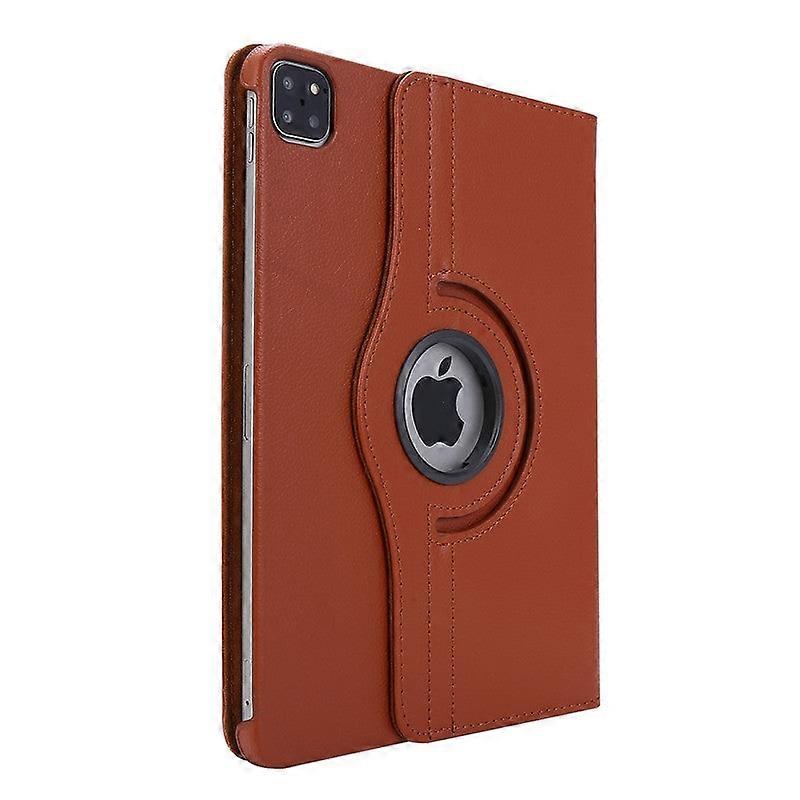Stylish Case For Ipad 2021 Pro 11 Brown Rotating Litchi Texture Leather
