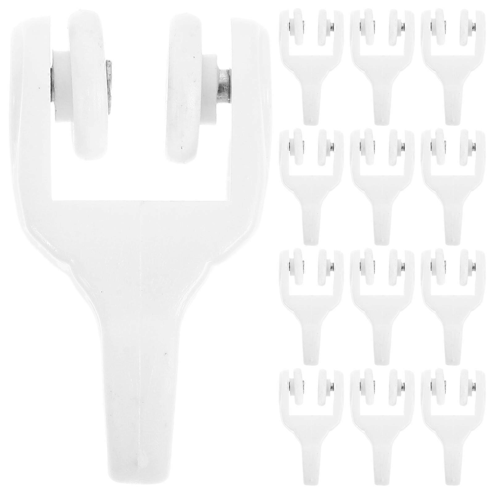 Window Curtain Track Rollers for Smooth Operation 20Pcs White Plastic Ceiling Gliders