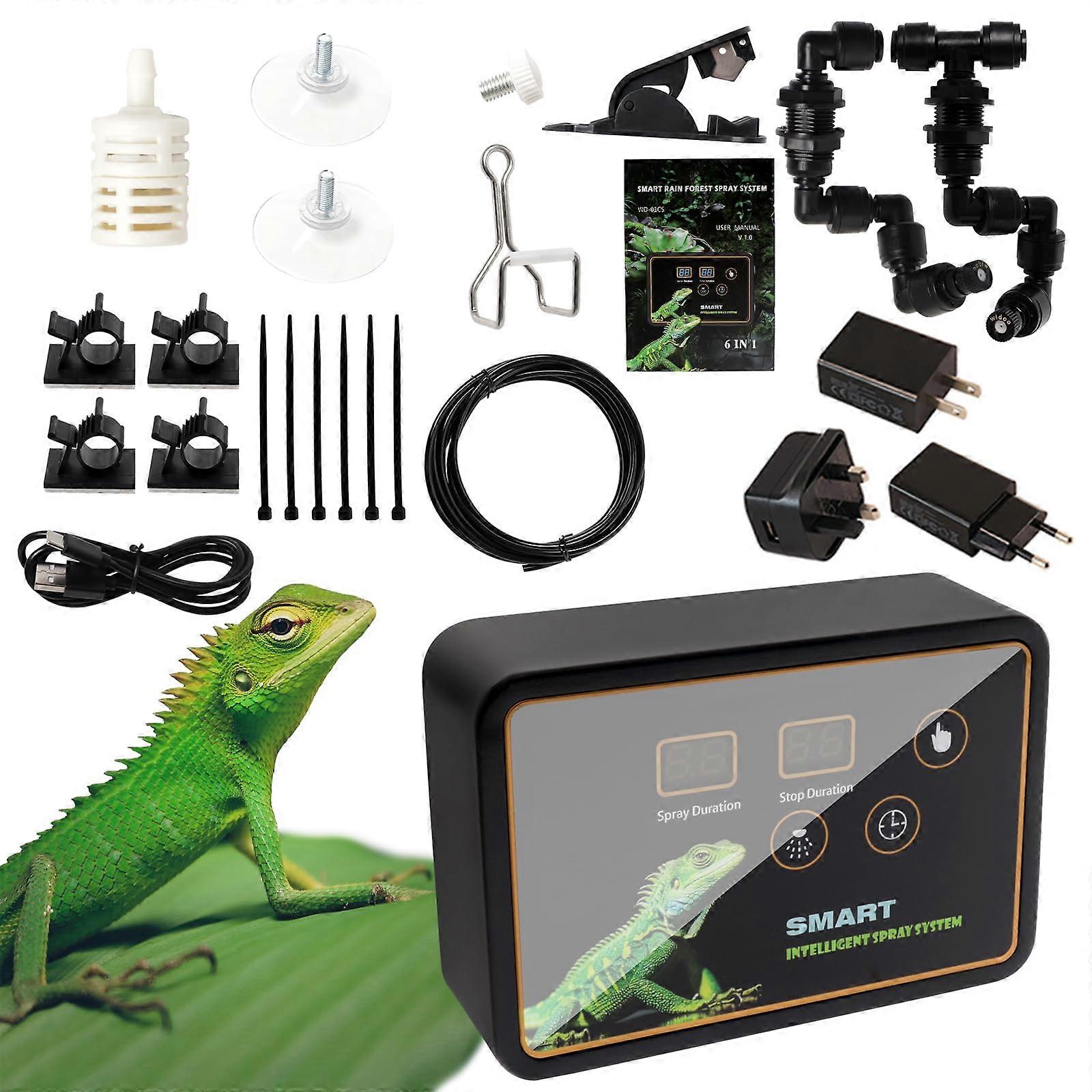 Automatic Reptile Misting System with Timer, 360° Adjustable Terrarium Humidifier for Reptiles