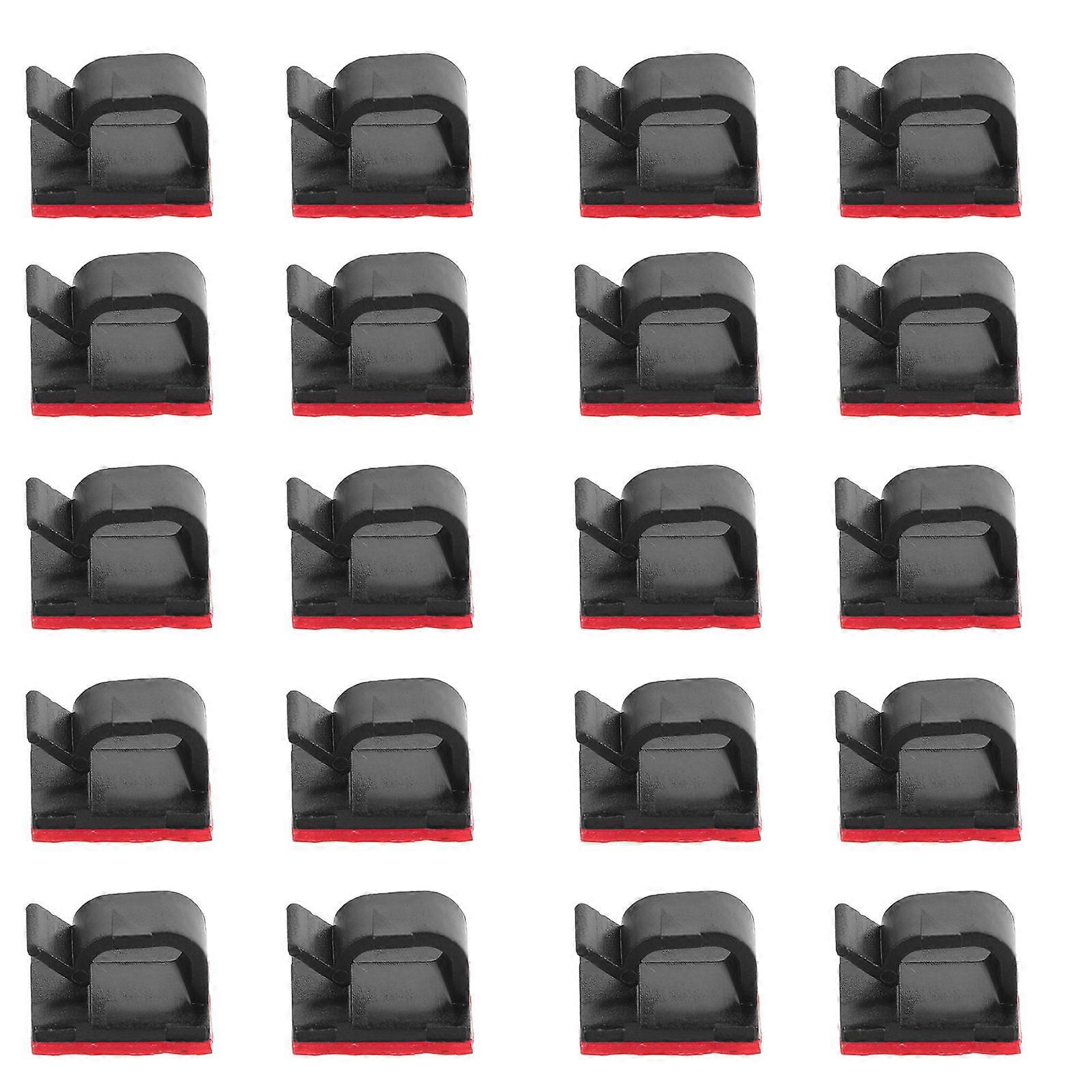 Wire Fixing Clamps Plastic Adhesive Cable Clips for Cable Management 100Pcs