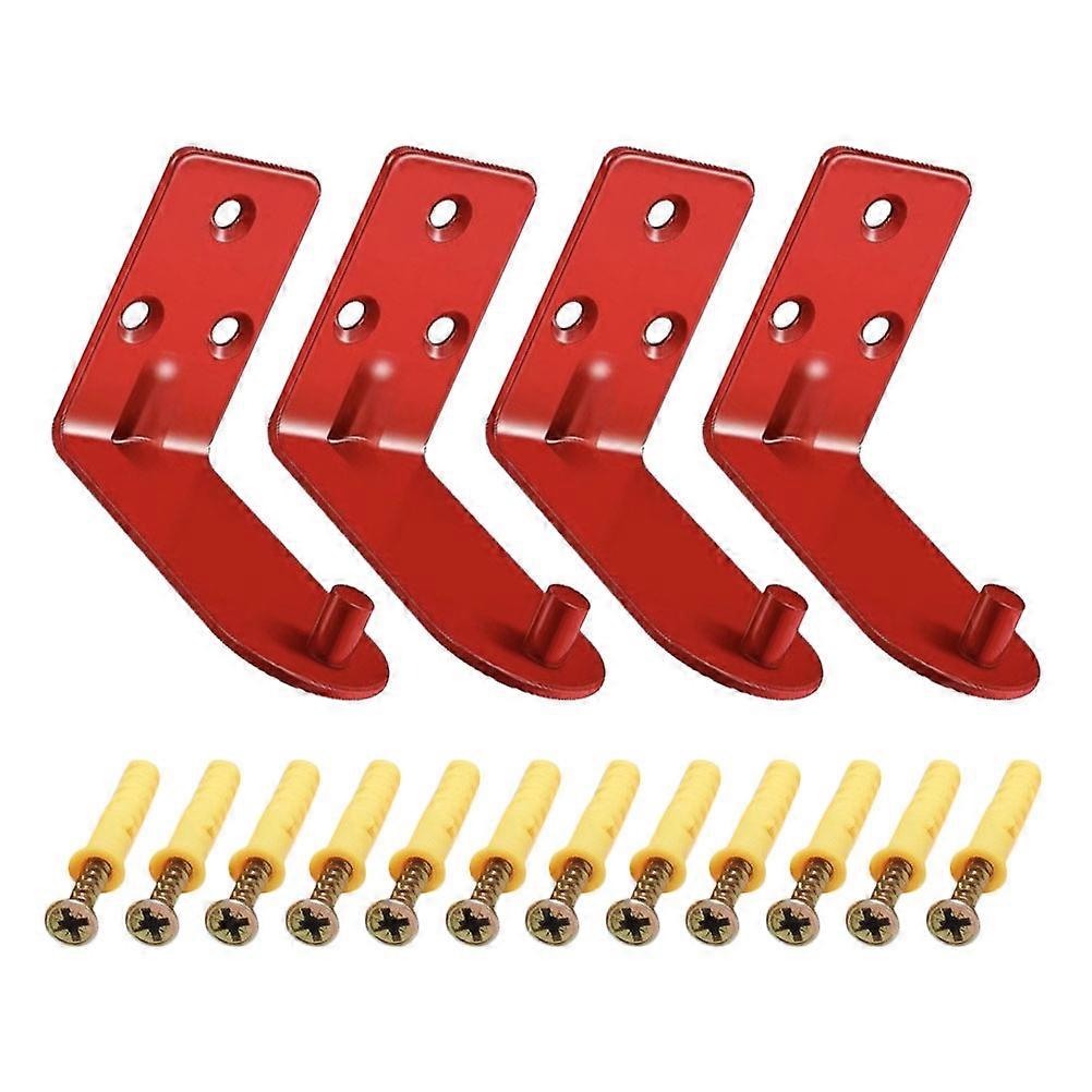 Fire Extinguisher Wall Mount Bracket Red 4Pcs Heavy Duty Holders