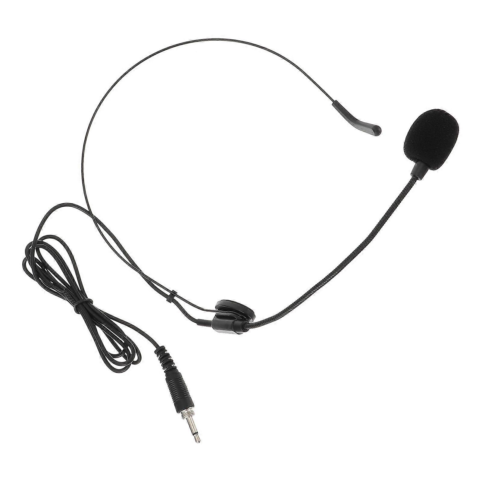 Black Wired Microphone Headwear Condenser Microphone for Speaking Use 1