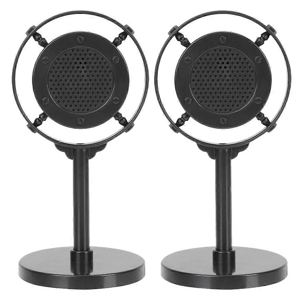 Retro Microphone Model for Decoration 2Pcs Simulated Microphone Prop